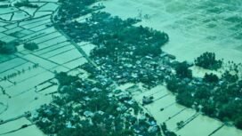 Wilayah terdampak bencana di Provinsi Aceh dari pantauan udara yang didokumentasikan pada Minggu, 7 November 2025. Foto: BPMI Setpres/Cahyo