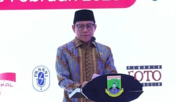 Menteri Koordinator Bidang Pemberdayaan Masyarakat (Menko PM) Republik Indonesia, Muhaimin Iskandar, menghadiri puncak peringatan Hari Pers Nasional (HPN) 2026 yang digelar di Kawasan Pusat Pemerintahan Provinsi Banten (KP3B), Curug, Kota Serang, Banten, Senin (9/2/2026). (Foto: Istimewa)