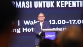 Ketua Dewan Pers Prof. Komaruddin Hidayat pada Konvensi Nasional Media Massa Hari Pers Nasional (HPN) 2026 di Serang, Banten, Minggu (8/2/2026). (Foto: Amiri Yandi/InfoPublik)