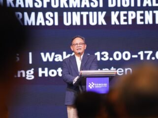 Ketua Dewan Pers Prof. Komaruddin Hidayat pada Konvensi Nasional Media Massa Hari Pers Nasional (HPN) 2026 di Serang, Banten, Minggu (8/2/2026). (Foto: Amiri Yandi/InfoPublik)