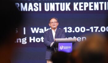 Ketua Dewan Pers Prof. Komaruddin Hidayat pada Konvensi Nasional Media Massa Hari Pers Nasional (HPN) 2026 di Serang, Banten, Minggu (8/2/2026). (Foto: Amiri Yandi/InfoPublik)