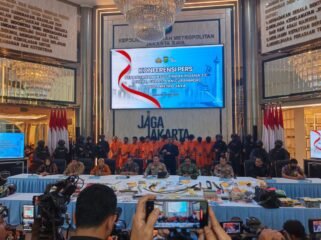 Konferensi pers di Lobi Gedung Promoter Polda Metro Jaya, Jumat (22/5/2026).
