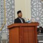 M. Zidan Al Hafidh, S.Ked., M.M., anggota Banggar dari Fraksi PAN saat membacakan pandangan dalam dalam rapat paripurna DPRK Banda Aceh dengan agenda penyampaian pendapat, usul, dan saran Banggar terhadap Rancangan Qanun (Raqan) tentang Laporan Keterangan Pertanggungjawaban (LKPJ) Wali Kota Banda Aceh, di Gedung DPRK Banda Aceh, Kamis (23/7/2026).